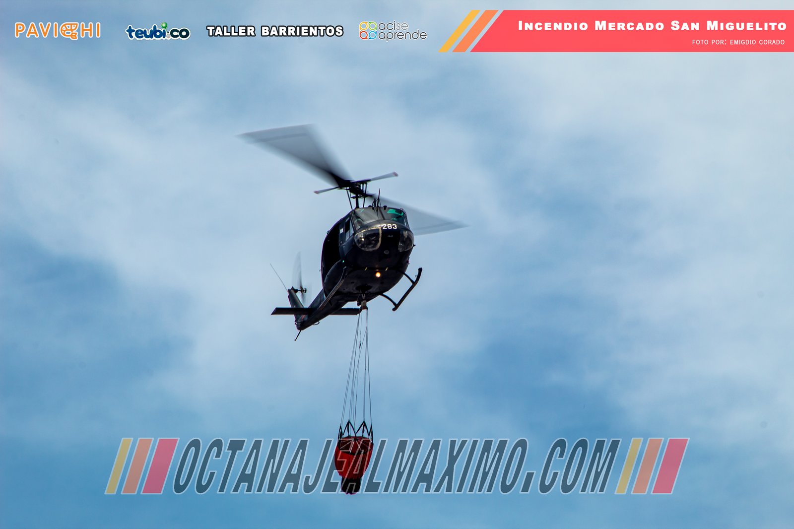 Helicopteros de fuerza armada intentan sofocar incendio mercado san miguelito